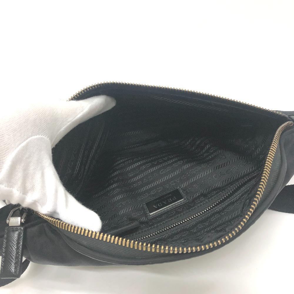 PRADA VL033 triangle plate Waist Pouch Bag body bag Nylon Black