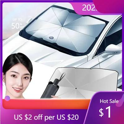 Hot 2025 New B5 VW For Volkswagen Car Heat Insulation Foldable Sun Umbrella Windshield UV Protection Sunshade For Volkswagen Tha