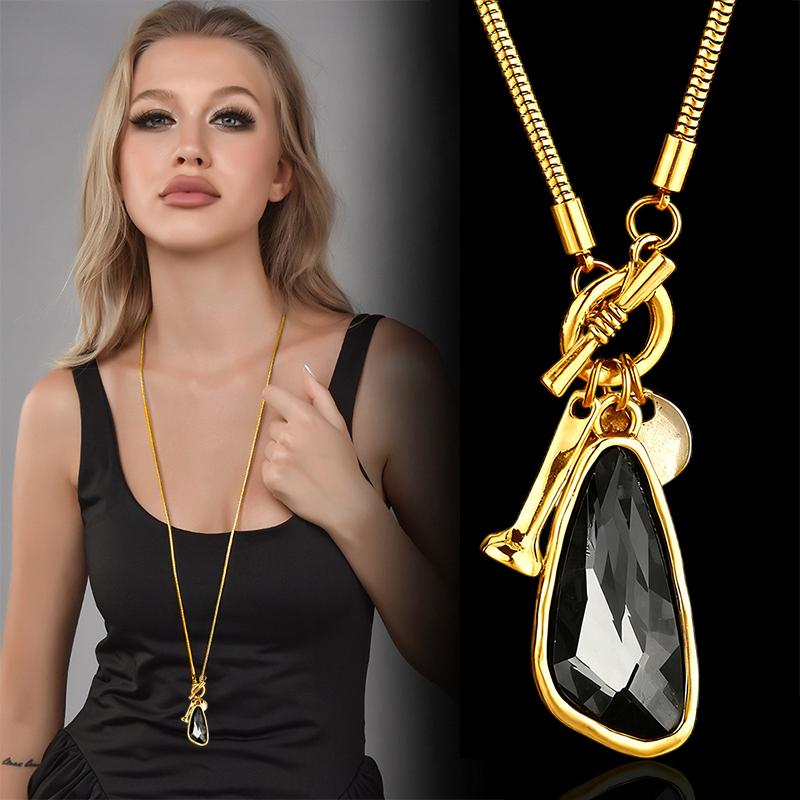 

Особистість Довгий Неправильної Геометричної Форми Сірий Підвіс-Крапля Намисто-Ланцюжок для Светра для Жінок Ювелірний Подарунок