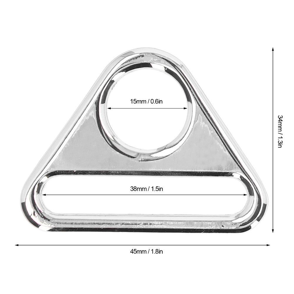 10pcs 38mm Luggage Accessories Zinc Alloy Portable Triangle Buckles Rose Gold Lightweight Zinc Alloy Buckles Decorative Use