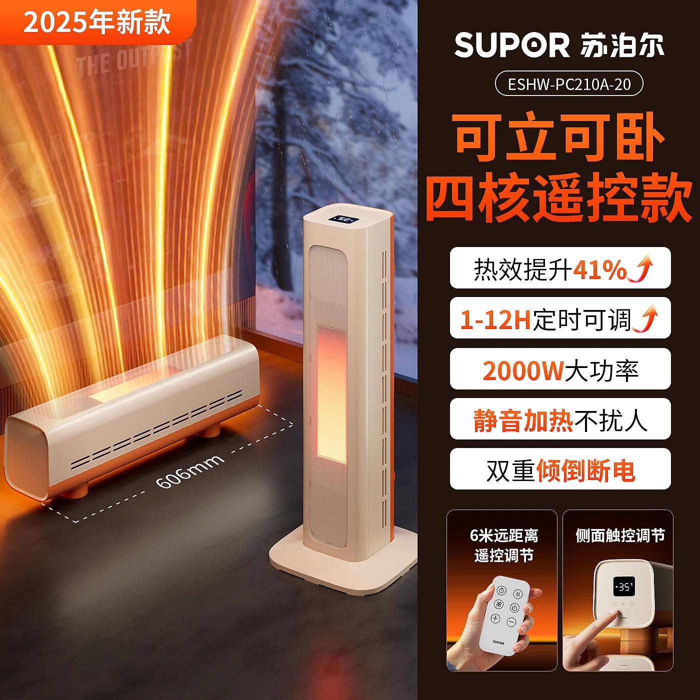 

220V SUPOR Portable Electric Heater Fast Heating Energy Saving for Whole House Winter CED US
