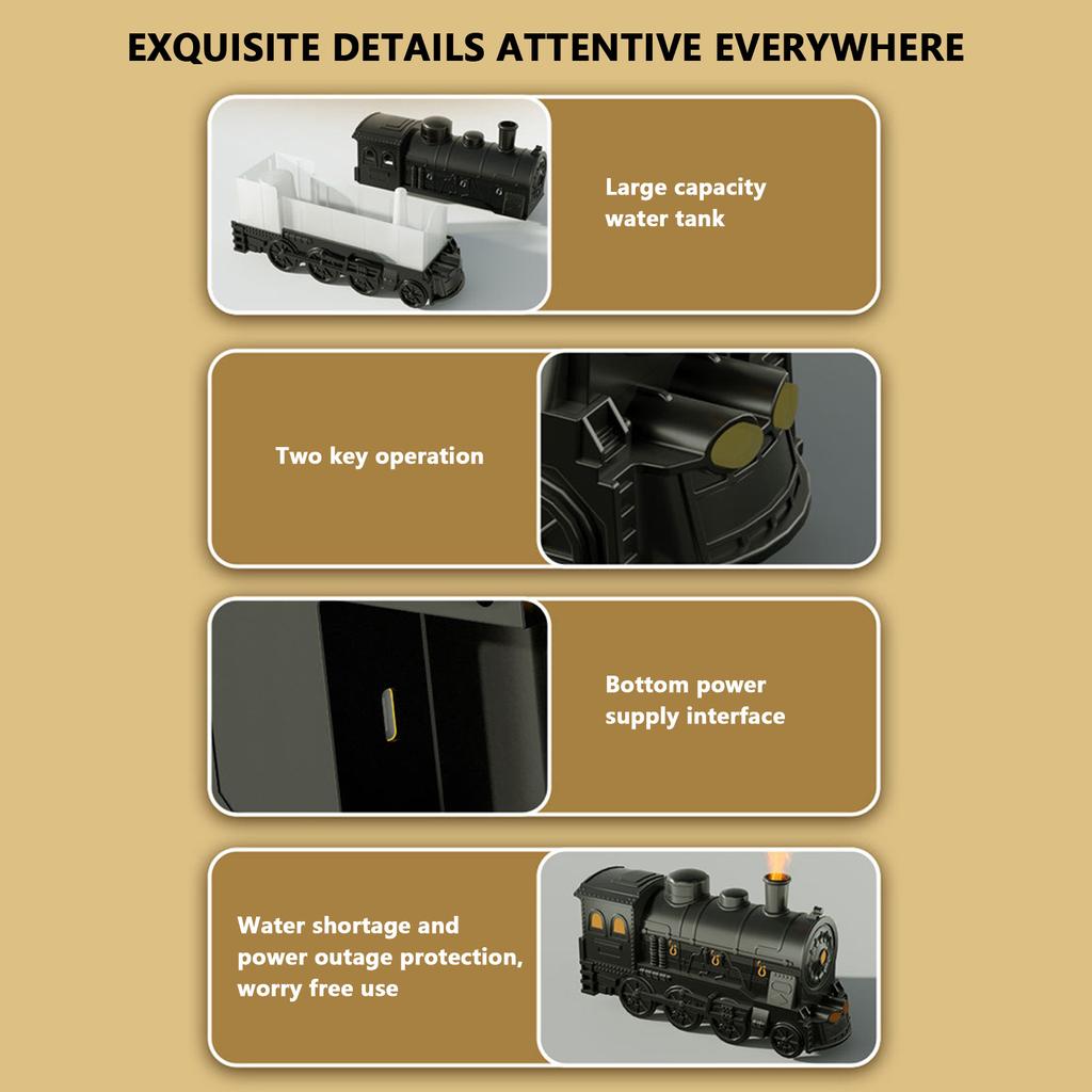 Mały Pociąg Aroma Dyfuzor Pojemnik Olej Kolorowa Aromaterapia Lampa Atomizacja Nawilżacz