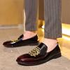 Fashion 2025 New Men Dress Shoes Designer Embroidered Moccasins Luxury High Quality Men Casual Shoes Fashion Patent Leather Loafers Male