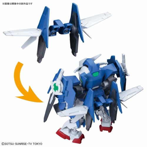 SD Gundam Cross Silhouette Gundam 00 Diver Ace Barevně kódovaný plastový model