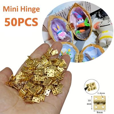 10/20/50Pcs Mini Copper Hinges with Screws for DIY Wooden Boxes and Cabinets