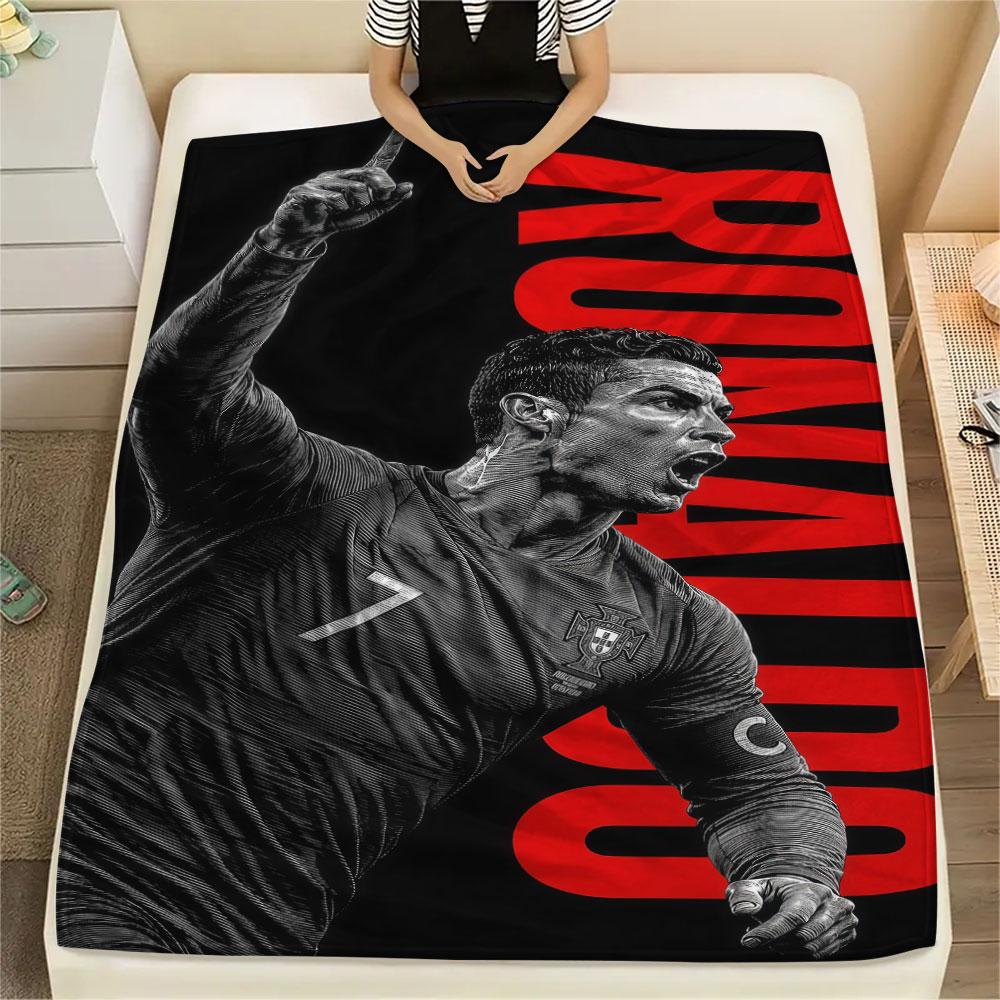 1PC CR7 Patterned Flannel Blanket Suitable For All Seasons for Home Decor Warmth and Comfort Gifts Holiday Present