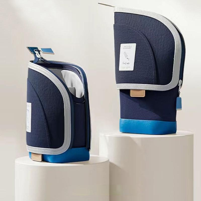 Teleskopisches Mäppchen Ausziehbare Stifttaschen Aufstellbare Stifthaltertasche Reise Kosmetikaufbewahrungstasche für Schule Büro