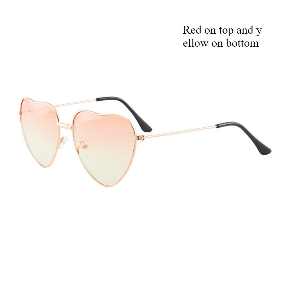 New Retro Metal Love Sunglasses, Peach Heart Ocean Piece Sunglasses Women's Heart-shaped Fashion Sunglasses
