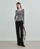MONGDOL Semi-Bootcut Slacks Black Mdpt021Black