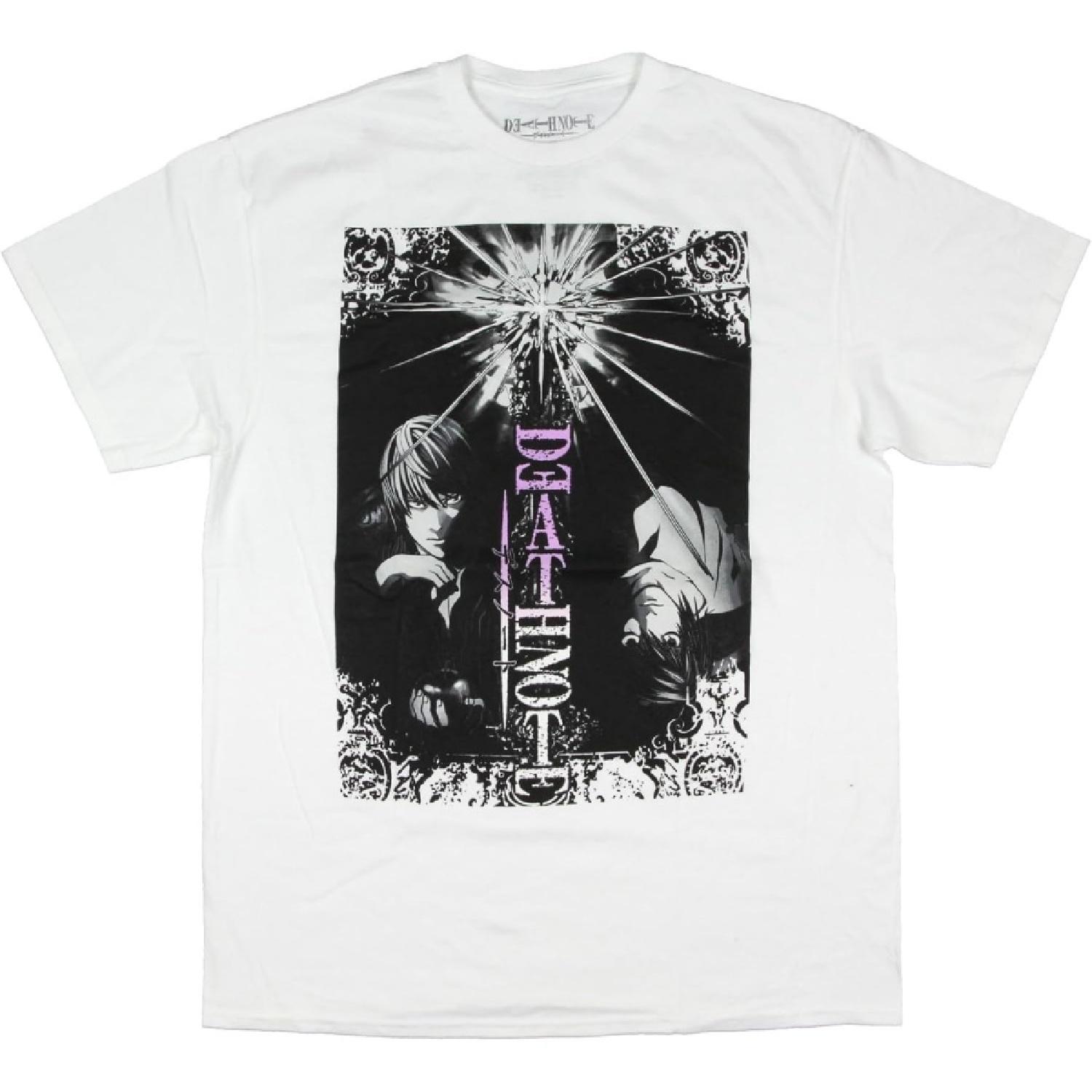 

Death Note Men s L VS Light Character Design Graphic Print Adult Anime T-Shirt XXXXXL білий