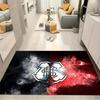Sao Paulo FC Crest Red Smoke Rose Flame Print Area Rug Brazilian Soccer Fan Non Slip Rectangular Floor Mat Gaming Room Football Fan Decor Rug