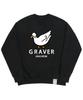 GRAVER [Unisex] White Duck Smile Sweatshirt_Black