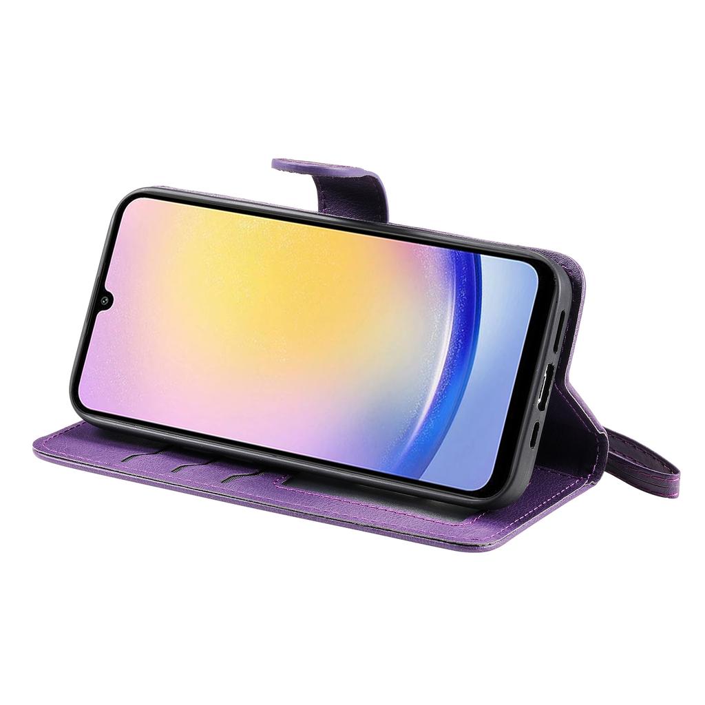 For Samsung Galaxy A25 5G (Global) (161.0 X 76.5 X 8.3mm) Case 2 In 1 Detachable Magnetic Leather Wallet Mobile Cover with Strap