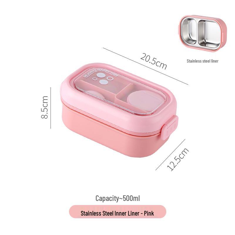 Microwavable Japanese-Style Wheat Straw Lunch Box Set with Compartments for Students and Office Workers