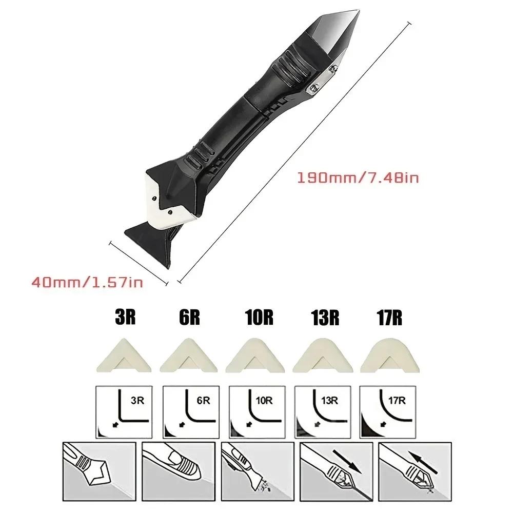 Caulking Tool Glass Glue Angle Scraper Tools Caulk Cement Scraper Silicone Sealant Remover Shovel Floor Cleaning Kitchen Window