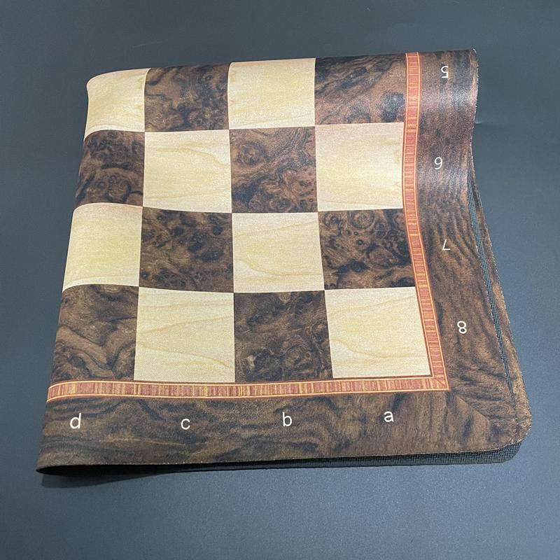 Large 52cm/ 20.5-inch Championship Game Chessboard, Foldable and Rollable Soft Rubber Chessboard, Checkers Board