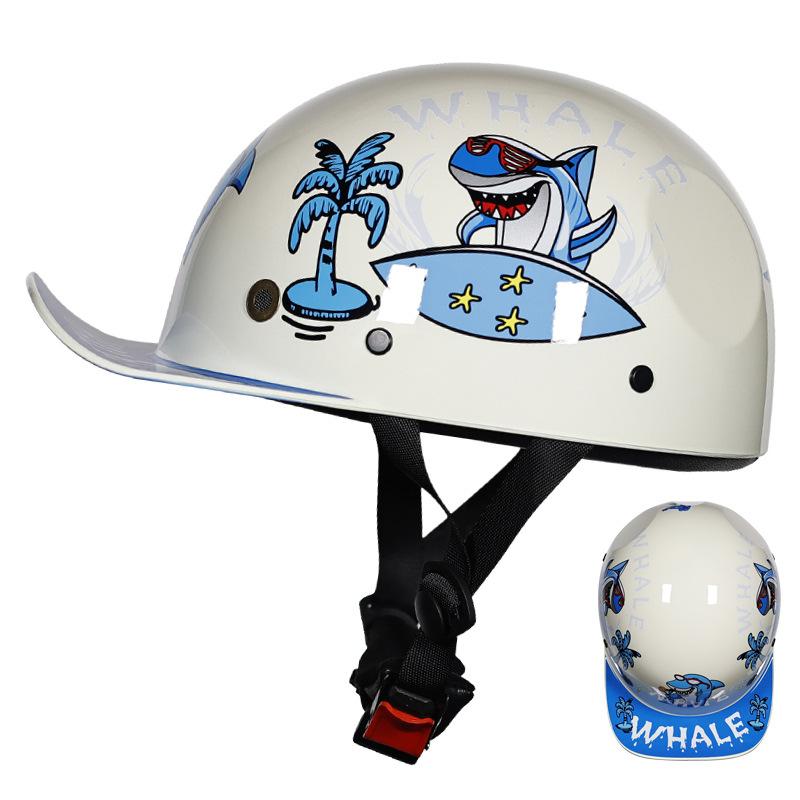 Electric Bicycle Helmet Children's Retro Duck Tongue Baseball Cap Skateboard Bicycle Half Helmet