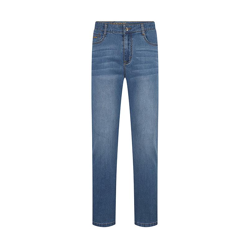 Men's Qipai Lyocell Blend Stretch Straight-Leg Jeans