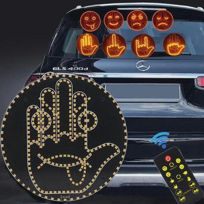 LED Car Rear Window Smiley Face & Gesture Warning Light
