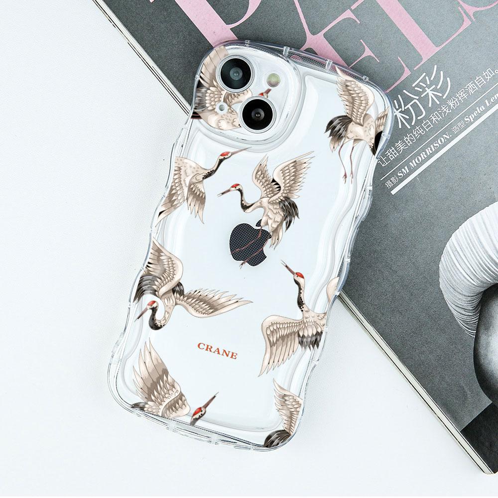 Crane Wave Chinese Style Phone Cases for IPhone 11 12 14 13 Pro Max Shell for IPhone 8 7 Plus SE20 XR XS MAX X Shockproof Covers