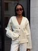 2025 Spring/Summer Solid V-neck Knit Cardigan - Casual & Versatile