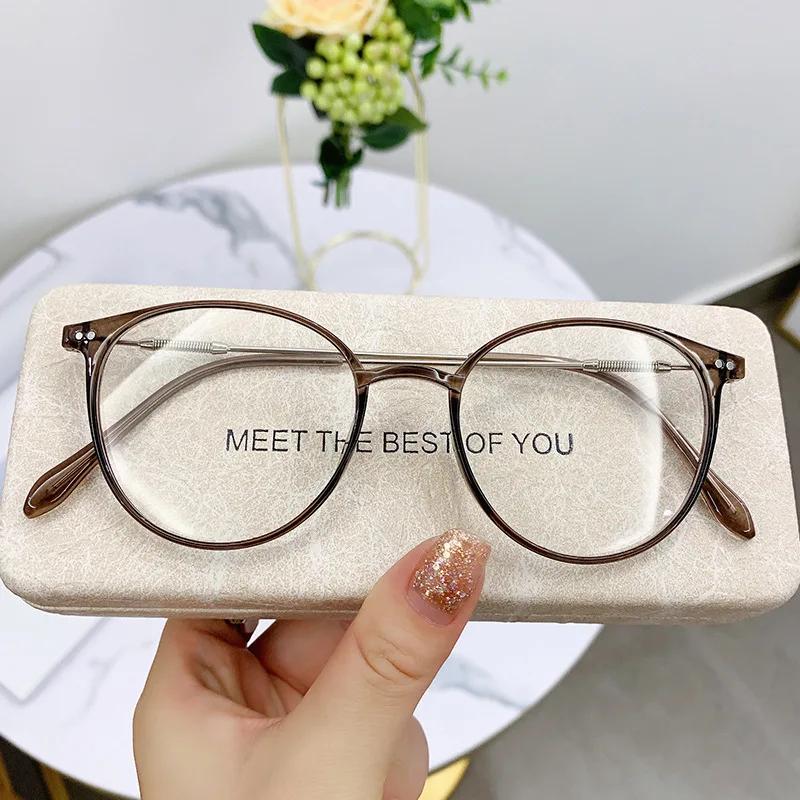 

New Retro Cat s Eye Frame Reading Mirror Myopia Frames for Men and Women Oval Spring Leg Optical Frames Fashion Glasses Oculos