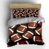3Pcs Football Fan Bedding Set, All-Over Classic Football Print Duvet Cover, Sporty Teen Bedroom Decor