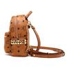 MCM Stark Classic Double-Sided Studded Coated Canvas And Leather Trim Backpack Mini Unisex backpack Brown Cognac MMKAAVE13CO001