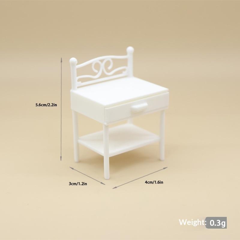 1Pcs Realistic Design Mini Nightstand Dollhouse Bedside Table Miniature Bedroom Furniture High Intricacy For Hobbyists