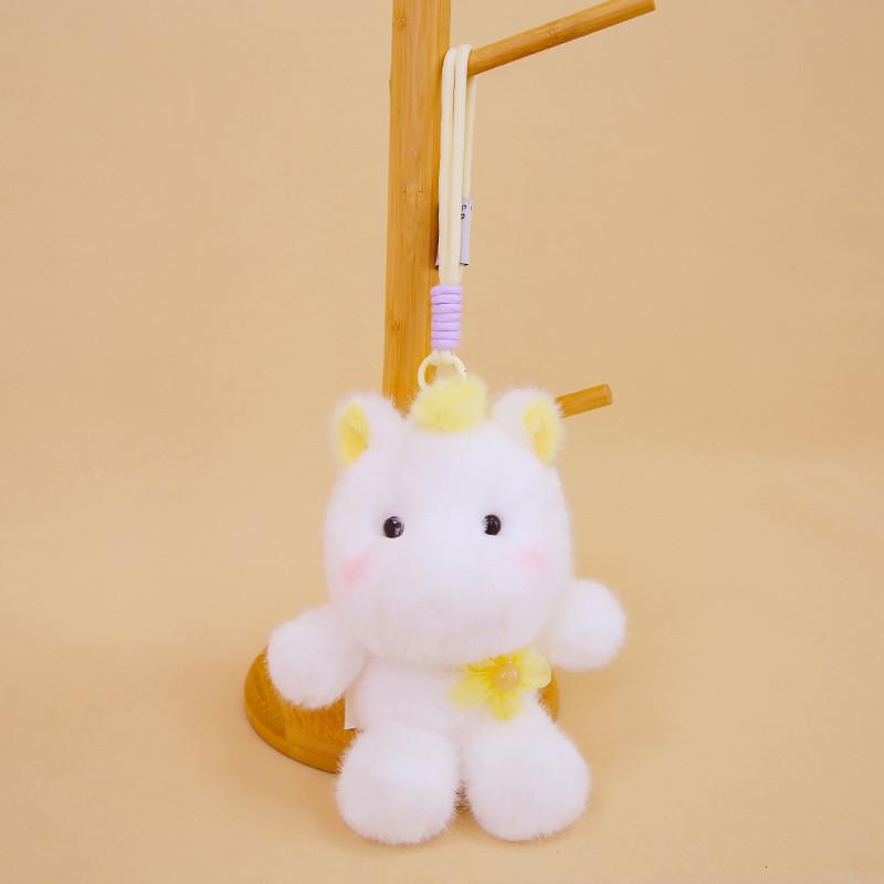 Plush Animal Cute Hanging Toy With Short Faux Fur For Children Travel Doll Bag