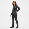 Women's Slim Fit Genuine Handmade Black Real Lambskin Leather Trench Coat Stylish