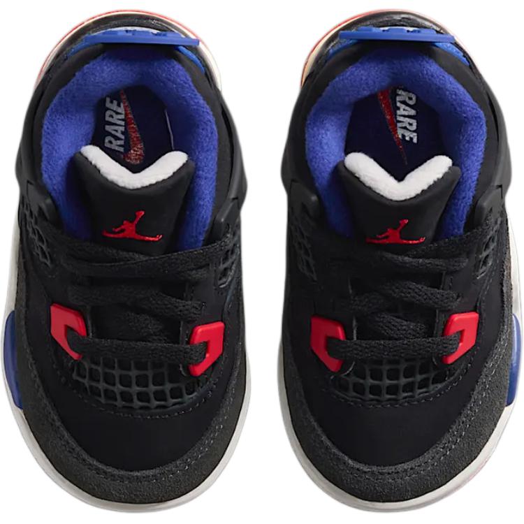 Jordan Air Jordan 4 Mittelhohe Kleinkindschuhe Schwarz Blau Säugling und Kleinkind IB4387-003