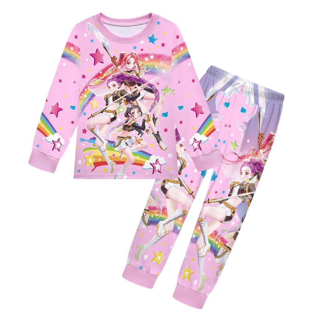 Children's Fashion Suit Skirt Round Neck Long Sleeve Top Pants