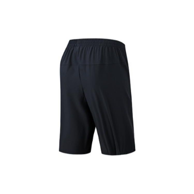 Anta Running Series Solid Color Logo Mid Waist Straight Leg Casual Shorts Men Shorts Black 152335507-1