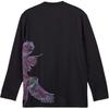 Y-3 Graphic Long Sleeve Top Comfortable Casual Animal Pattern Ribbed Crew Neck T-Shirt Men tops Black IX5037