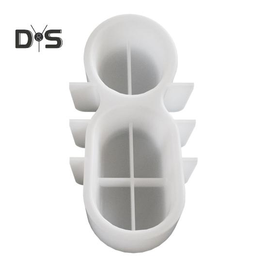 

Форма для хранения двух горлышка, ювелирных изделий, конфет, кистей для макияжа, силиконовая форма для хранения, овальная форма для поделок из смолы белый