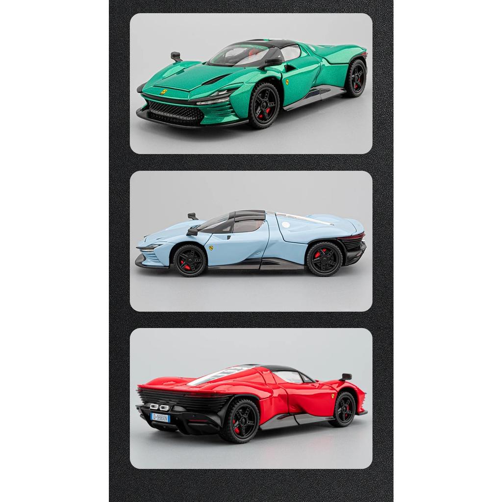 1/32 Ferrari SP3 Daytona Legierung Sportwagen Modell Druckguss Metall Rennfahrzeuge Automodell Sound Licht Simulation Sammlung Kinderspielzeug Geschenk