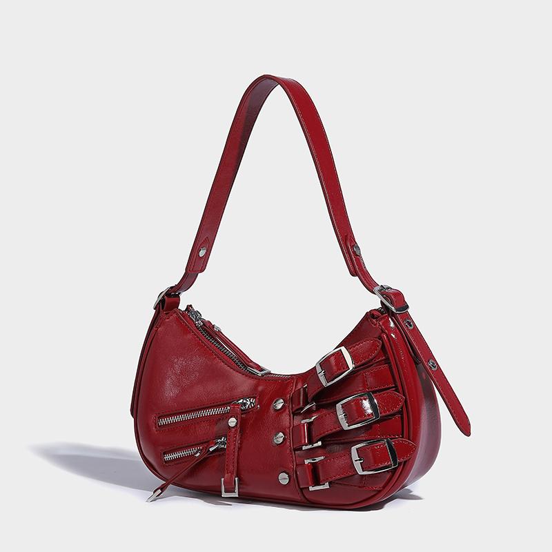 Half moon  bags for women designer luxury bags and bags new in pu fashion denim rivet decorate shoulder