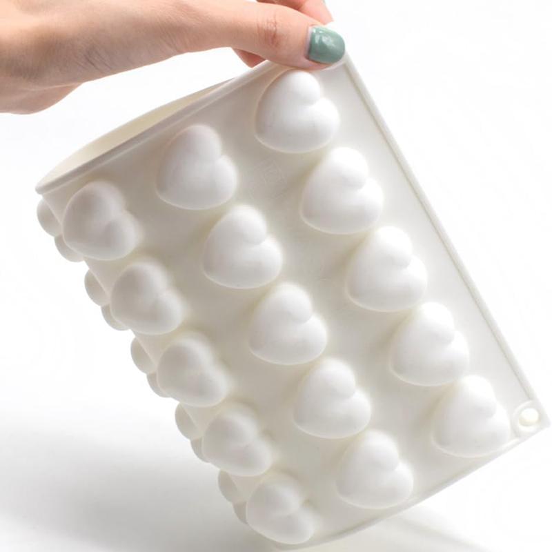 New Heart Silicone Mold  For Baking 3D Love Chocolate Candy Pastry Tools Cake Decoration Ice Cube Tray Kitchen Accessories