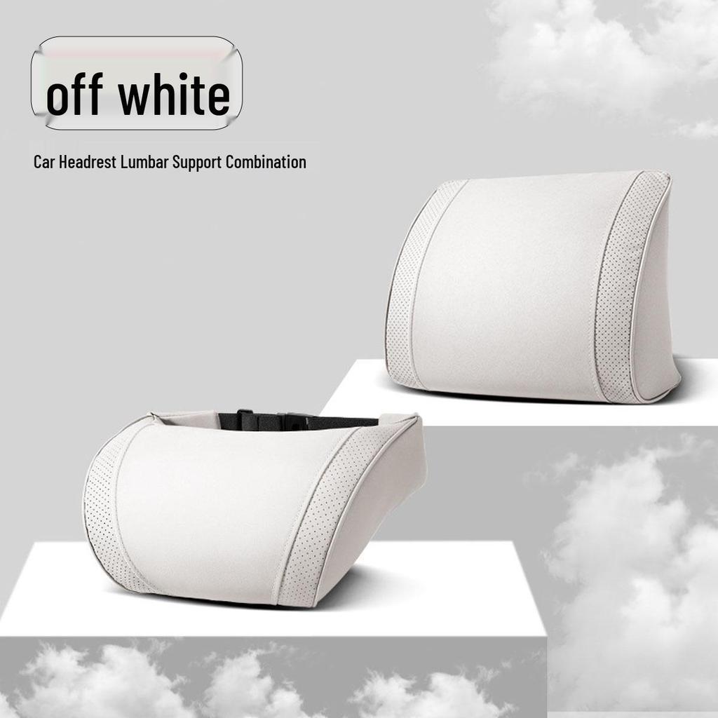 Luxury Leather Velvet Car Neck Pillow & Lumbar Support - Ideal for Drivers