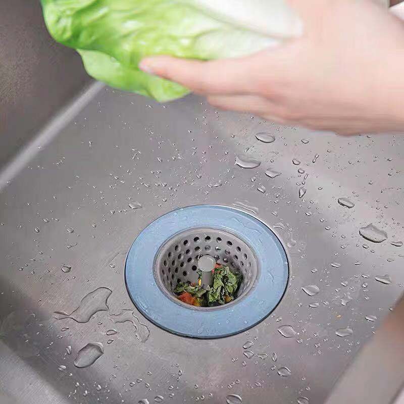 1PC Silicone Sink Filter Strainer Waste Plug Collector Bathroom Hair Stopper Floor Drain Home Kitchen Sewer Leak Net Colanders