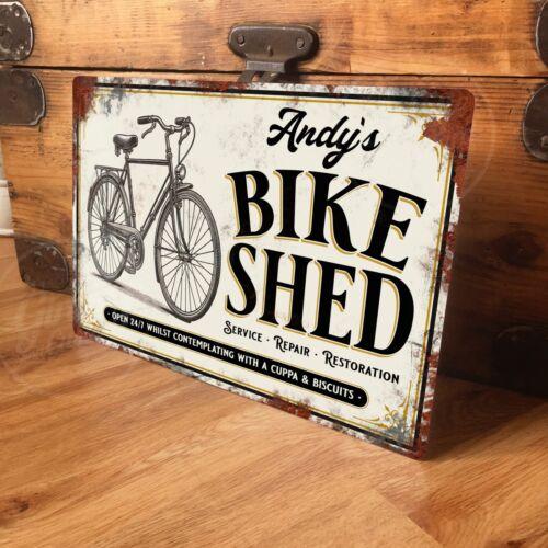 

Personalised Bike Shed Metal Bicycle Workshop Vintage Sign 2 SizesAluminum 20x30cm（7.8x11.8inch）