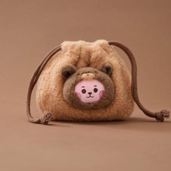 BT21 Dětský plyšový váček na provázek s nadýkaným obličejem