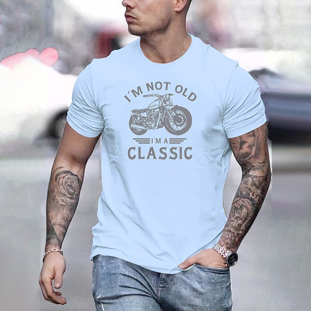 Vintage Μοτοσυκλέτα Γραφικό Μπλουζάκι Κλασικό Δεν Είμαι Γέρος Εκτύπωση Γραμμάτων Κοντομάνικο Τοπ 2024 Μεγάλο Μέγεθος Καθημερινά Ανδρικά Ρούχα