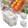 Large Sealed Storage Box With Handle Stackable Large Fridges Containers For Eggs Fruits Food