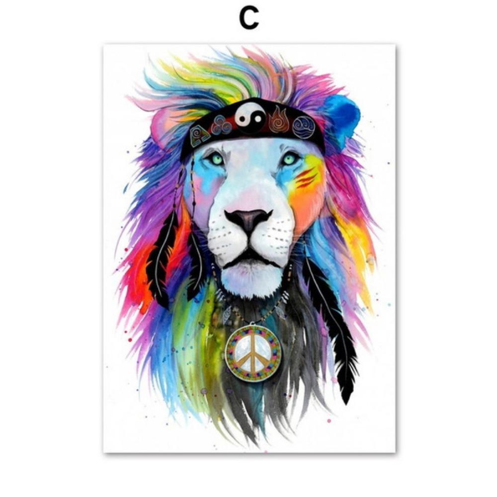 Artă de perete cu animale abstracte nordice Pictură pe pânză poster de artă imagini de perete imprimate pentru decorarea sufrageriei acasă