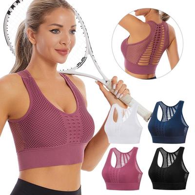 Plus-Size Cutout Back Sports Bra: Shockproof and Stylish Yoga Vest