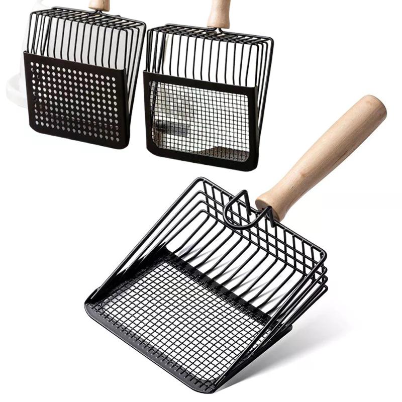 1pcs Large Stainl Steel Metal Sand Ovel Poop Scooper Fine Hole Tofu Sand Litter Ovel Dirt Scoop Pet Supplies