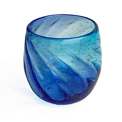 Kubagasaya Ryukyu Glass Ryukyu Glass Rocks Glass Okinawa Souvenir Churaumi Tal Glass Light Blue X Blue Cold Tea Glass Cup Cup