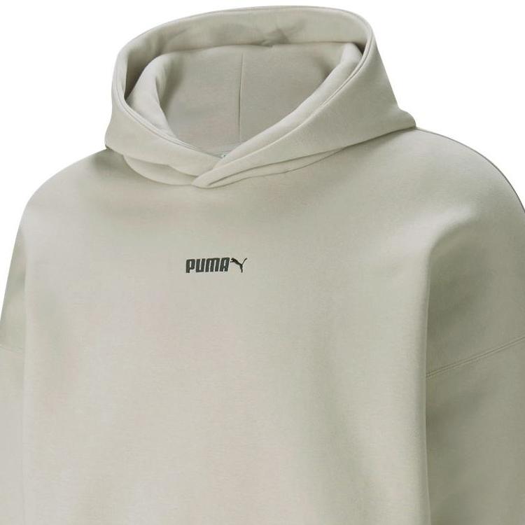 Puma Solid Color Logo Pullover Hoodie Unisex Tops Cactus 534364-41